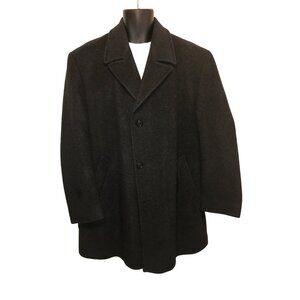Ralph Ralph Lauren Men's VTG Luxe Dark Gray 100% Brushed Lambswool Over Coat